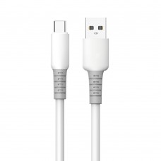 Кабель ColorWay USB - USB Type-C (M/M), liquid silicone, 3А, 1 м, White (CW-CBUC093-WT)