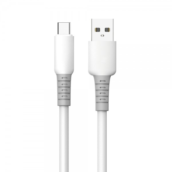 Кабель ColorWay USB - USB Type-C (M/M), liquid silicone, 3А, 1 м, White (CW-CBUC093-WT)