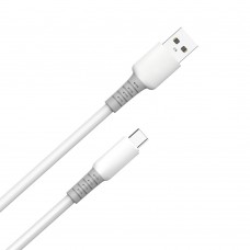 Кабель ColorWay USB - USB Type-C (M/M), liquid silicone, 3А, 1 м, White (CW-CBUC093-WT)