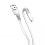 Кабель ColorWay USB - USB Type-C (M/M), liquid silicone, 3А, 1 м, White (CW-CBUC093-WT)