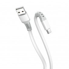 Кабель ColorWay USB - USB Type-C (M/M), liquid silicone, 3А, 1 м, White (CW-CBUC093-WT)