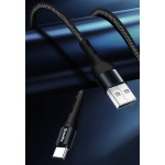 Кабель ColorWay USB - USB Type-C (M/M), nylon, 2.4 А, 1 м, Black (CW-CBUC045-BK)