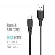 Кабель ColorWay USB - USB Type-C (M/M), textured PVC, 3А, 1 м, Black (CW-CBUC094-BK) Кабель ColorWay USB - USB Type-C (M/M), textured PVC, 3А, 1 м, Black (CW-CBUC094-BK)