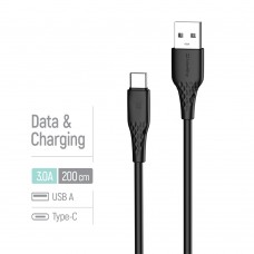 Кабель ColorWay USB - USB Type-C (M/M), textured PVC, 3А, 2 м, Black (CW-CBUC095-BK) Кабель ColorWay USB - USB Type-C (M/M), textured PVC, 3А, 2 м, Black (CW-CBUC095-BK)