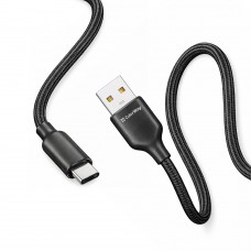 Кабель ColorWay USB - USB Type-C (M/M), TPE embossed, 3А, 1 м, Black (CW-CBUC101-BK)