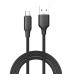 Кабель ColorWay USB - USB Type-C (M/M), TPE embossed, 3А, 1 м, Black (CW-CBUC101-BK)