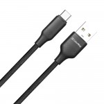 Кабель ColorWay USB - USB Type-C (M/M), TPE embossed, 3А, 2 м, Black (CW-CBUC102-BK)