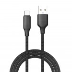 Кабель ColorWay USB - USB Type-C (M/M), TPE embossed, 3А, 2 м, Black (CW-CBUC102-BK)