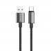 Кабель ColorWay USB - USB Type-C (M/M), zinc alloy braided, 3А, 1 м, Black (CW-CBUC098-BK)