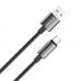 Кабель ColorWay USB - USB Type-C (M/M), zinc alloy braided, 3А, 1 м, Black (CW-CBUC098-BK)