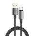 Кабель ColorWay USB - USB Type-C (M/M), zinc alloy braided, 3А, 1 м, Black (CW-CBUC098-BK)