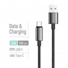Кабель ColorWay USB - USB Type-C (M/M), zinc alloy braided, 3А, 1 м, Black (CW-CBUC098-BK) Кабель ColorWay USB - USB Type-C (M/M), zinc alloy braided, 3А, 1 м, Black (CW-CBUC098-BK)