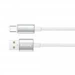 Кабель ColorWay USB - USB Type-C (M/M), zinc alloy braided, 3А, 1 м, White (CW-CBUC098-WT)