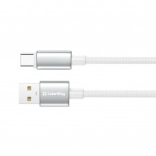 Кабель ColorWay USB - USB Type-C (M/M), zinc alloy braided, 3А, 1 м, White (CW-CBUC098-WT) Кабель ColorWay USB - USB Type-C (M/M), zinc alloy braided, 3А, 1 м, White (CW-CBUC098-WT)