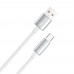 Кабель ColorWay USB - USB Type-C (M/M), zinc alloy braided, 3А, 1 м, White (CW-CBUC098-WT)