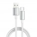 Кабель ColorWay USB - USB Type-C (M/M), zinc alloy braided, 3А, 1 м, White (CW-CBUC098-WT)