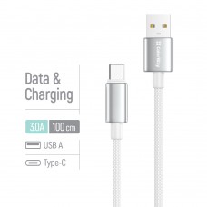 Кабель ColorWay USB - USB Type-C (M/M), zinc alloy braided, 3А, 1 м, White (CW-CBUC098-WT) Кабель ColorWay USB - USB Type-C (M/M), zinc alloy braided, 3А, 1 м, White (CW-CBUC098-WT)