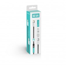 Кабель ColorWay USB Type-C - Lightning (M/M), (braided cotton) (PD Fast Charging 27W), 2 м, Black (CW-CBPDCL068-BK) Кабель ColorWay USB Type-C - Lightning (M/M), (braided cotton) (PD Fast Charging 27W), 2 м, Black (CW-CBPDCL068-BK)