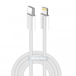 Кабель ColorWay USB Type-C - Lightning (M/M), (braided cotton) (PD Fast Charging 27W), 2 м, Gray (CW-CBPDCL068-GR)