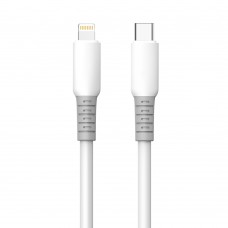 Кабель ColorWay USB Type-C - Lightning (M/M), liquid silicone, 3А, 1 м, White (CW-CBPDCL093-WT)