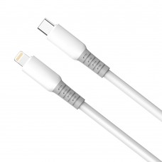 Кабель ColorWay USB Type-C - Lightning (M/M), liquid silicone, 3А, 1 м, White (CW-CBPDCL093-WT)