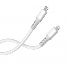 Кабель ColorWay USB Type-C - Lightning (M/M), liquid silicone, 3А, 1 м, White (CW-CBPDCL093-WT)