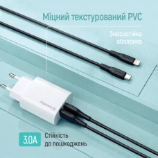 Кабель ColorWay USB Type-C - Lightning (M/M), textured PVC, 3А, 1 м, Black (CW-CBPDCL094-BK) Кабель ColorWay USB Type-C - Lightning (M/M), textured PVC, 3А, 1 м, Black (CW-CBPDCL094-BK)
