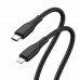 Кабель ColorWay USB Type-C - Lightning (M/M), textured PVC, 3А, 1 м, Black (CW-CBPDCL094-BK)