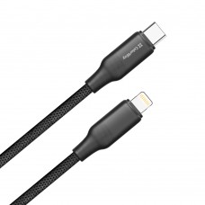 Кабель ColorWay USB Type-C - Lightning (M/M), TPE embossed, 3А, 2 м, Black (CW-CBPDCL102-BK)