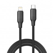 Кабель ColorWay USB Type-C - Lightning (M/M), TPE embossed, 3А, 2 м, Black (CW-CBPDCL102-BK)