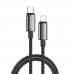 Кабель ColorWay USB Type-C - Lightning (M/M), zinc alloy braided, 3А, 1 м, Black (CW-CBPDCL098-BK)