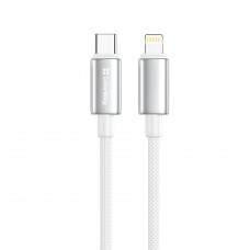 Кабель ColorWay USB Type-C - Lightning (M/M), zinc alloy braided, 3А, 1 м, White (CW-CBPDCL098-WT)