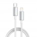 Кабель ColorWay USB Type-C - Lightning (M/M), zinc alloy braided, 3А, 1 м, White (CW-CBPDCL098-WT)