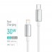Кабель ColorWay USB Type-C - Lightning (M/M), zinc alloy braided, 3А, 2 м, White (CW-CBPDCL099-WT)