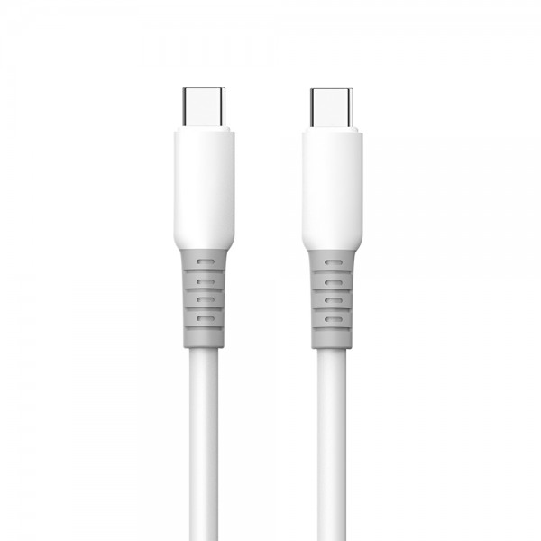 Кабель ColorWay USB Type-C - USB Type-C (M/M), liquid silicone, 3А, 1 м, White (CW-CBPDCC093-WT)