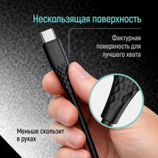 Кабель ColorWay USB Type-C - USB Type-C (M/M), textured PVC, 3А, 1 м, Black (CW-CBPDCC094-BK)