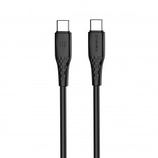Кабель ColorWay USB Type-C - USB Type-C (M/M), textured PVC, 3А, 1 м, Black (CW-CBPDCC094-BK)