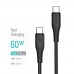 Кабель ColorWay USB Type-C - USB Type-C (M/M), textured PVC, 3А, 1 м, Black (CW-CBPDCC094-BK)