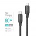Кабель ColorWay USB Type-C - USB Type-C (M/M), TPE embossed, 3А, 2 м, Black (CW-CBPDCC102-BK)