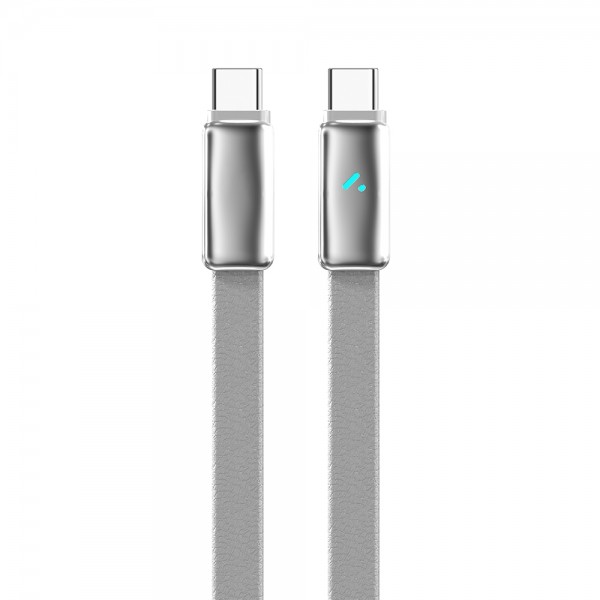Кабель ColorWay USB Type-C - USB Type-C (M/M), ultra-thin, 5А, 1 м, Grey (CW-CBPDCC100-GR)