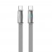 Кабель ColorWay USB Type-C - USB Type-C (M/M), ultra-thin, 5А, 1 м, Grey (CW-CBPDCC100-GR)