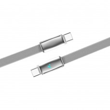 Кабель ColorWay USB Type-C - USB Type-C (M/M), ultra-thin, 5А, 1 м, Grey (CW-CBPDCC100-GR)