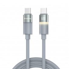 Кабель ColorWay USB Type-C - USB Type-C (M/M), warm light, 3А, 1 м, Grey (CW-CBPDCC092-GR)