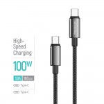 Кабель ColorWay USB Type-C - USB Type-C (M/M), zinc alloy braided, 5А, 1 м, Black (CW-CBPDCC098-BK) Кабель ColorWay USB Type-C - USB Type-C (M/M), zinc alloy braided, 5А, 1 м, Black (CW-CBPDCC098-BK)