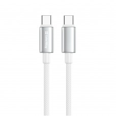 Кабель ColorWay USB Type-C - USB Type-C (M/M), zinc alloy braided, 5А, 1 м, White (CW-CBPDCC098-WT)