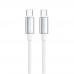Кабель ColorWay USB Type-C - USB Type-C (M/M), zinc alloy braided, 5А, 1 м, White (CW-CBPDCC098-WT)