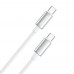 Кабель ColorWay USB Type-C - USB Type-C (M/M), zinc alloy braided, 5А, 1 м, White (CW-CBPDCC098-WT)