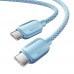 Кабель Essager Breeze USB Type-C - USB Type-C (M/M), 100W, 2 м Blue (EXCTT1-WLA03-P)