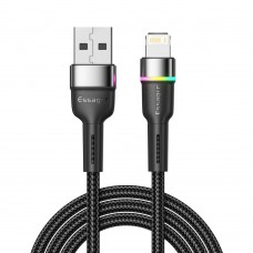Кабель Essager Colorful LED USB - Lightning (M/M), 2.4A, 2 м Black (EXCL-XCDA01)