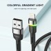 Кабель Essager Colorful LED USB - Lightning (M/M), 2.4A, 2 м Black (EXCL-XCDA01)